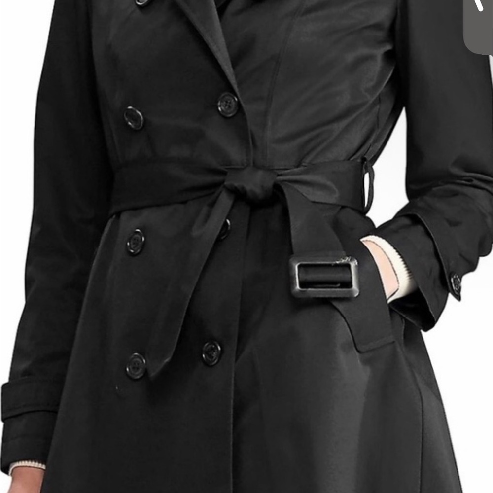 LAUREN Ralph Lauren Blue Women Trench Coat. Plus Size - Picture 3 of 9